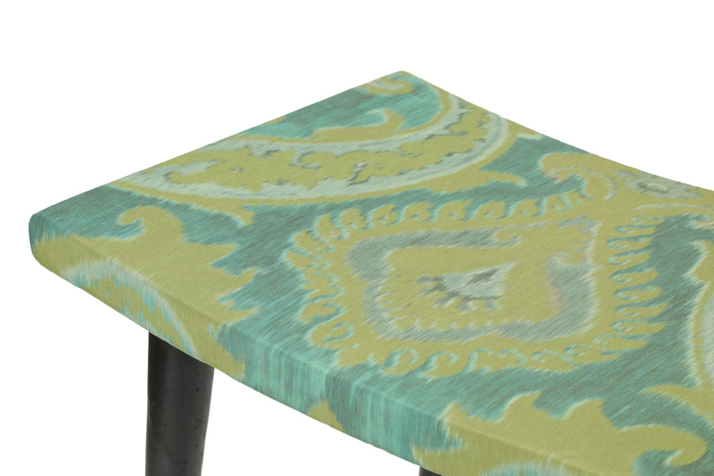 Coppia piccole panche tessuto damascato anni 60