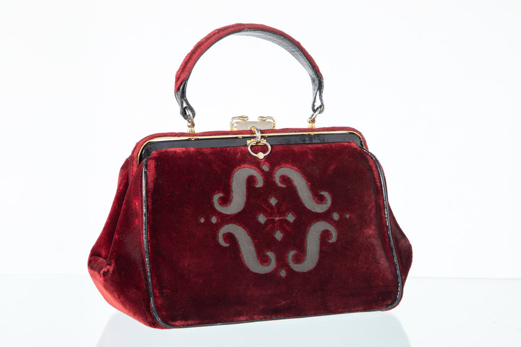 Roberta Di Camerino boredaux devoré velvet handbag