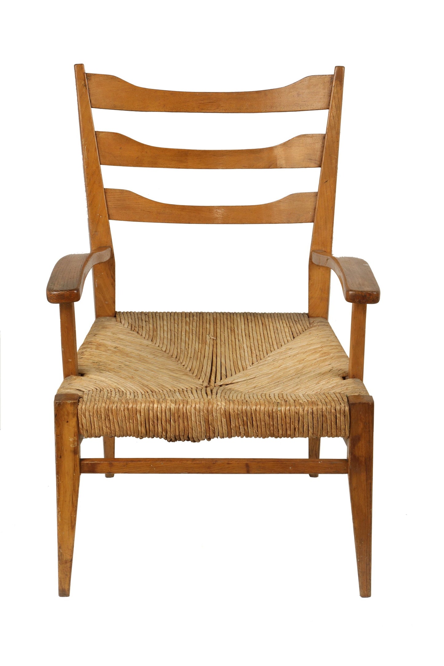 Paolo Buffa armchair in wood and straw from the 60s