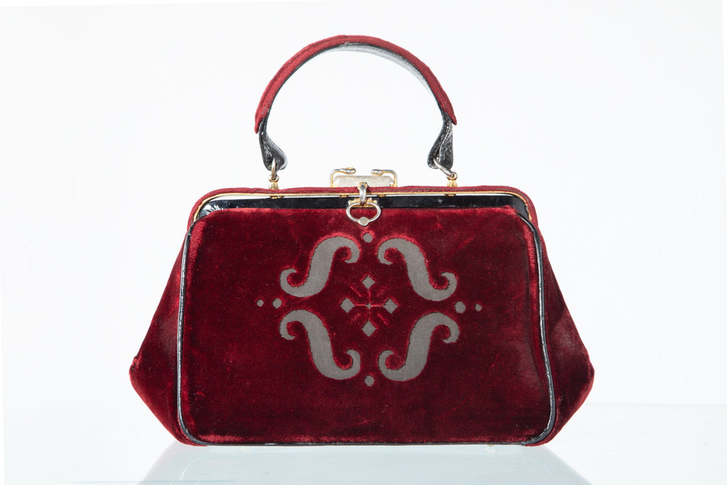 Roberta Di Camerino boredaux devoré velvet handbag