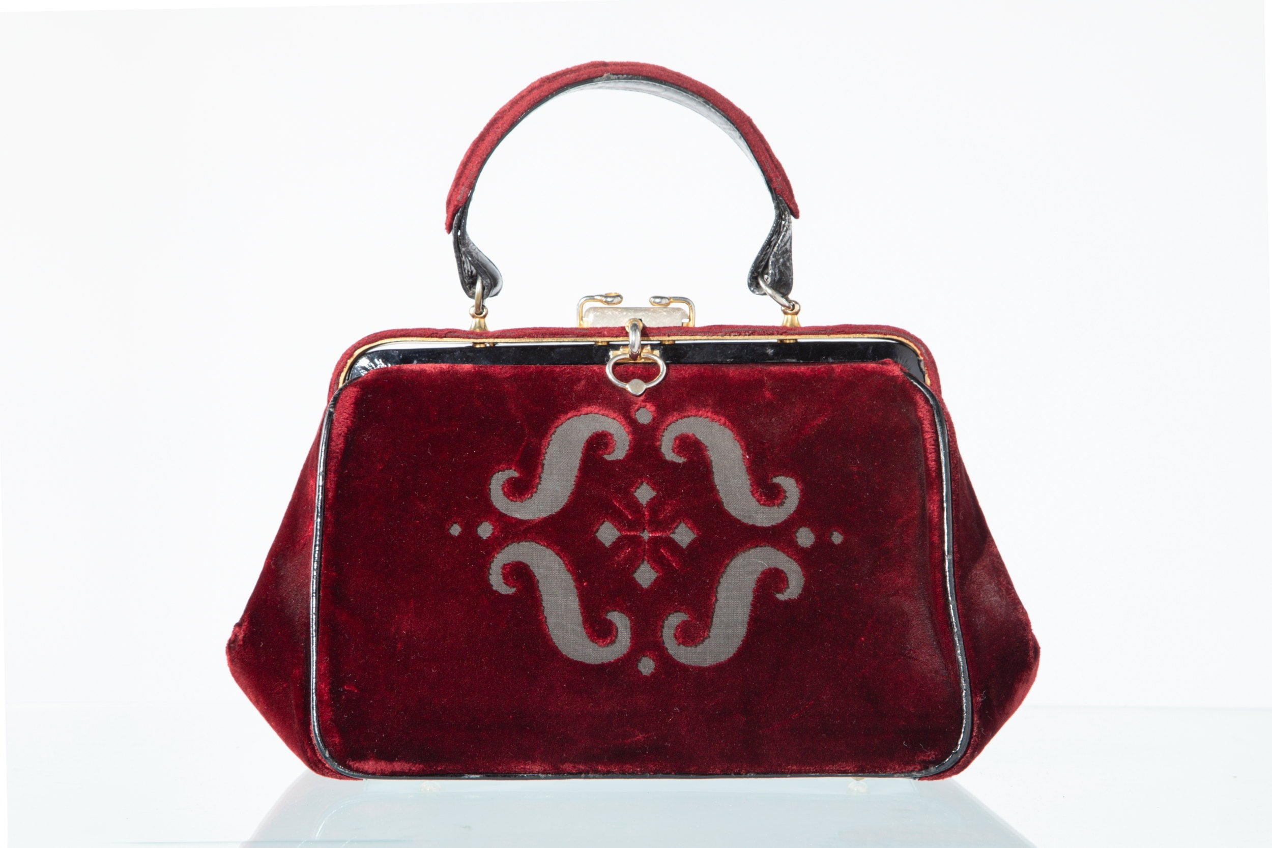 Roberta Di Camerino boredaux devoré velvet handbag
