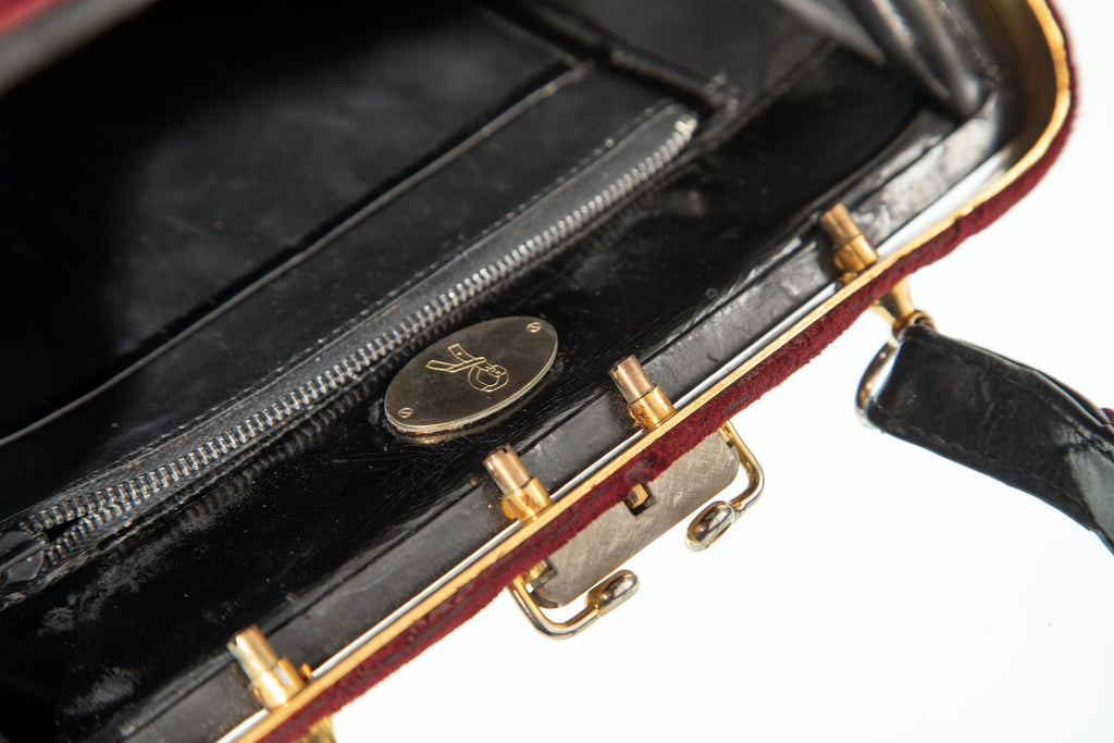 Roberta Di Camerino boredaux devoré velvet handbag