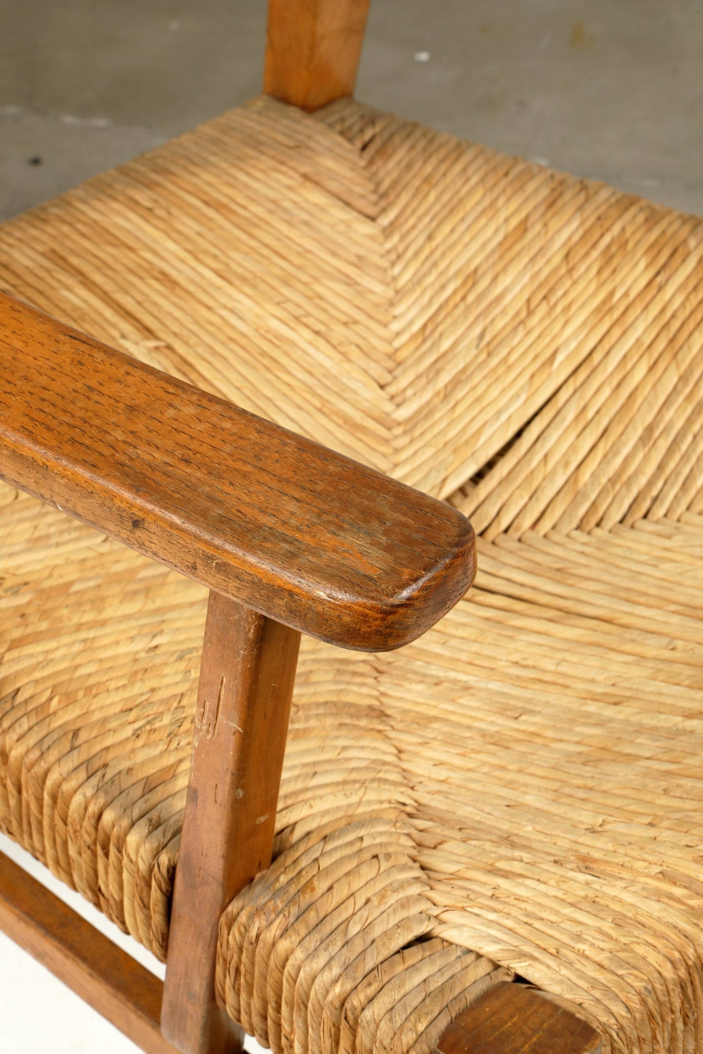 Paolo Buffa armchair in wood and straw from the 60s