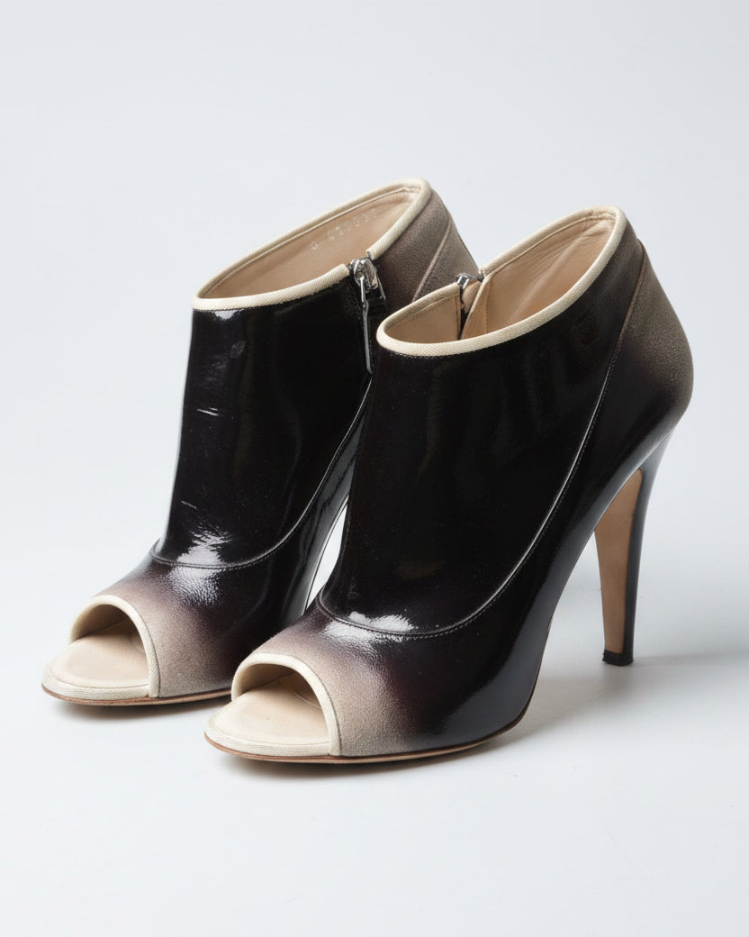 Ivory black Chanel ankle boot