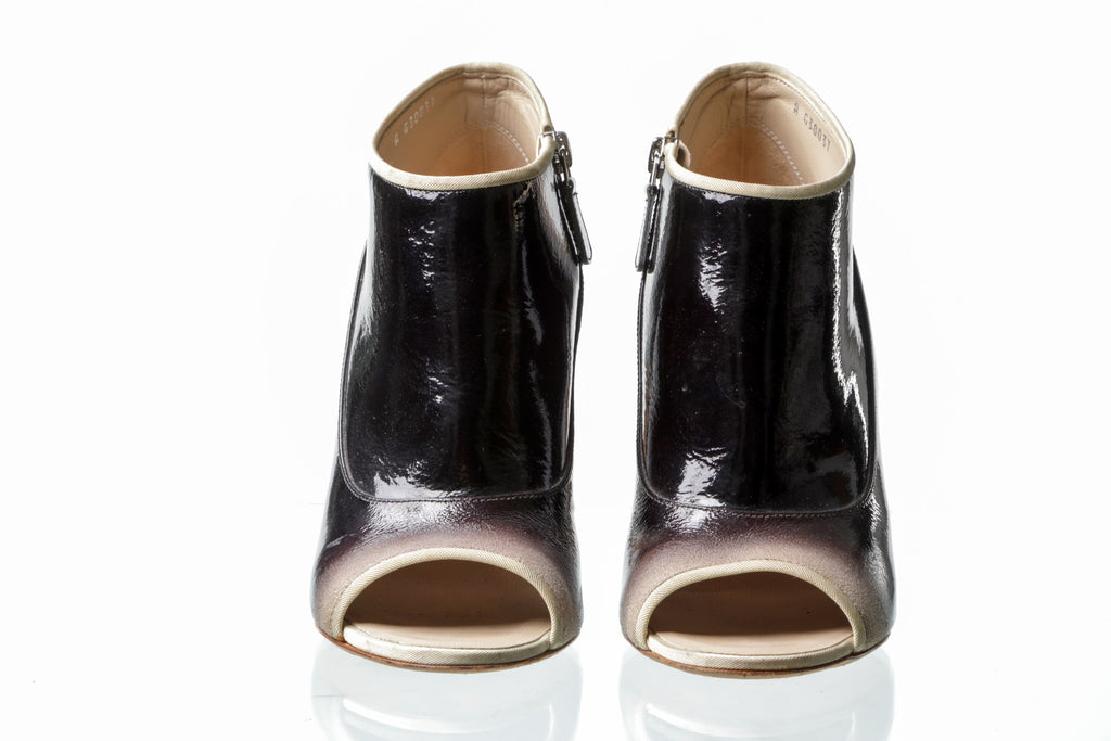 Ivory black Chanel ankle boot