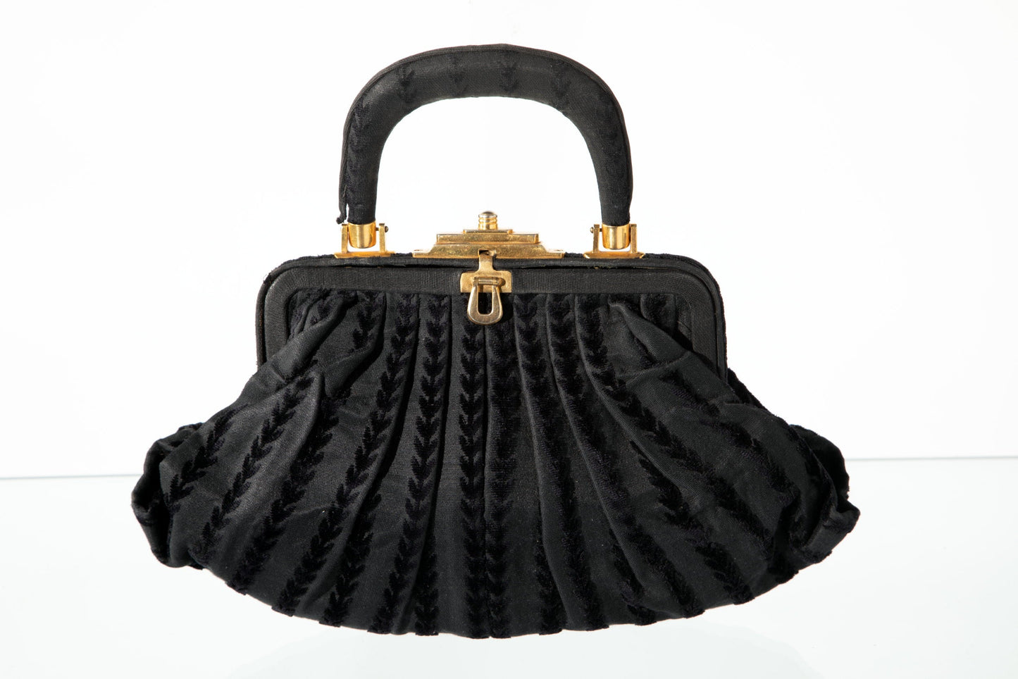 Roberta Di Camerino black dévoré velvet handbag