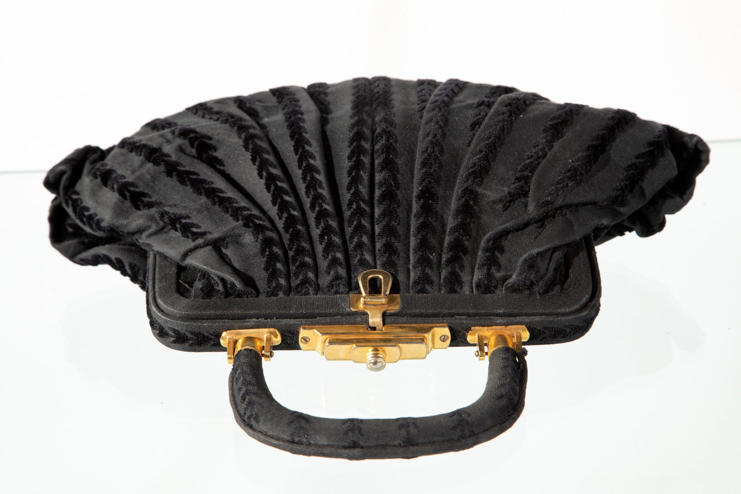 Roberta Di Camerino black dévoré velvet handbag