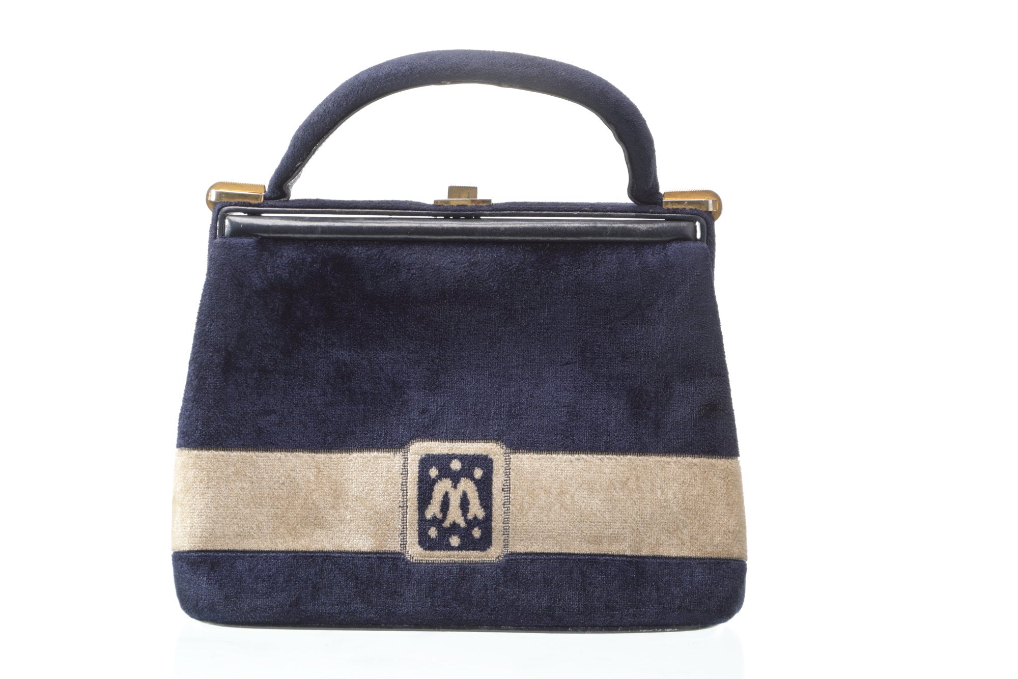 Two-tone velvet handbag