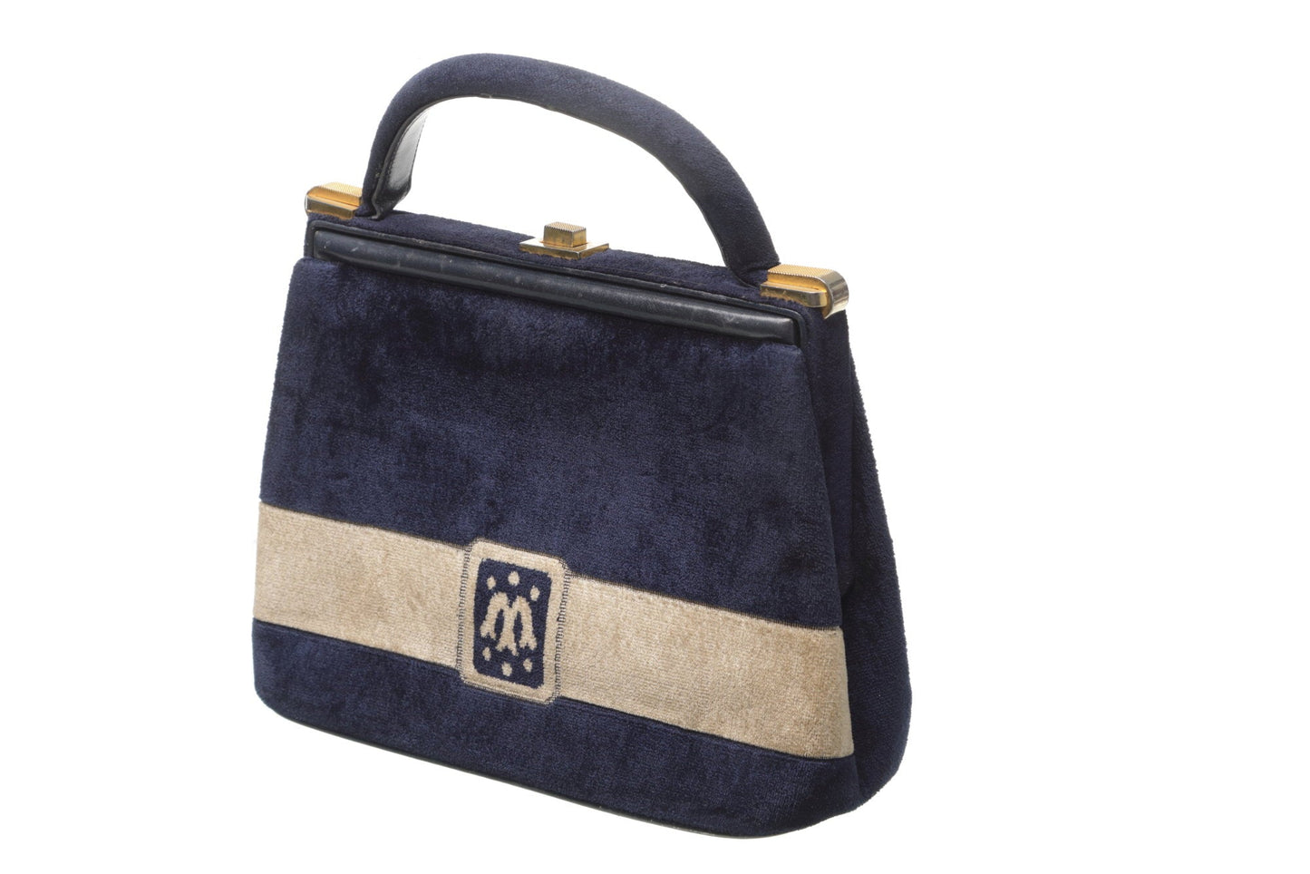 Two-tone velvet handbag