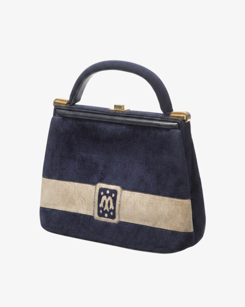Two-tone velvet handbag