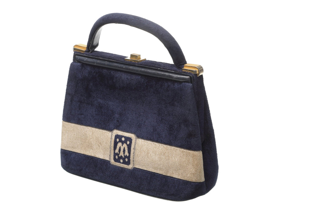 Borsa a mano velluto bicolore anni 50