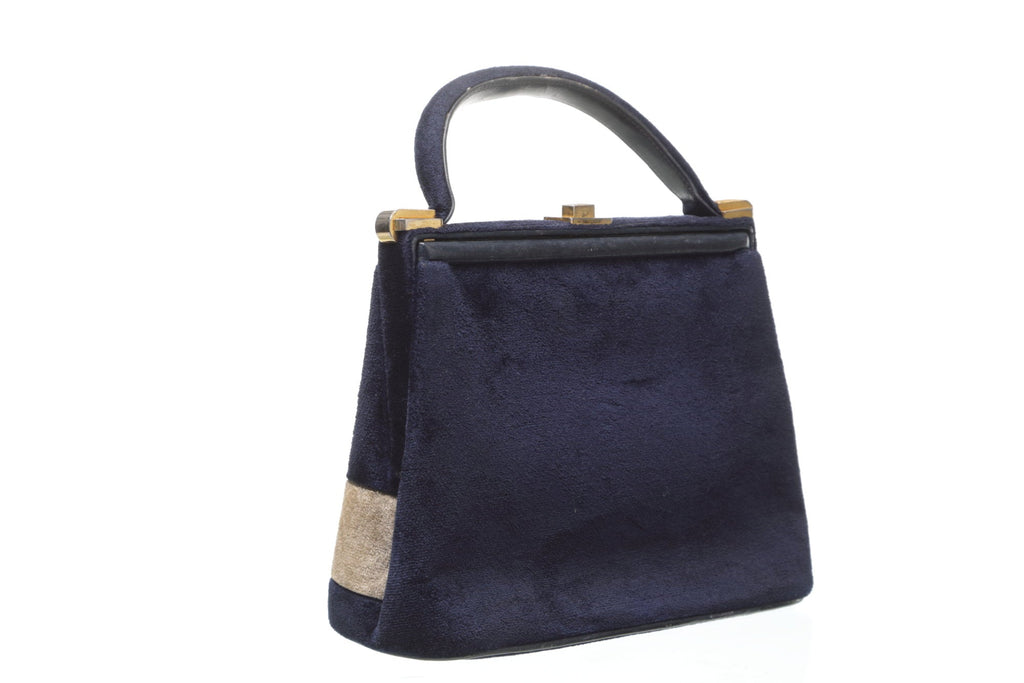 Borsa a mano velluto bicolore anni 50