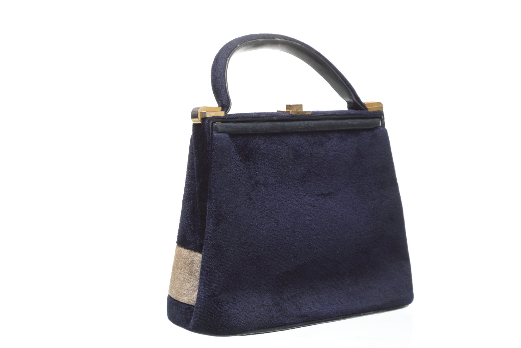 Two-tone velvet handbag