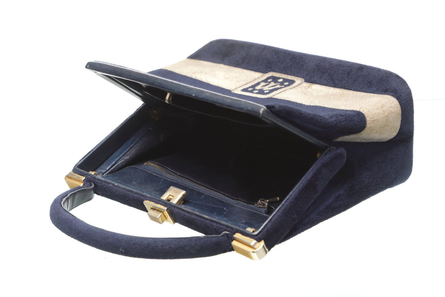 Two-tone velvet handbag