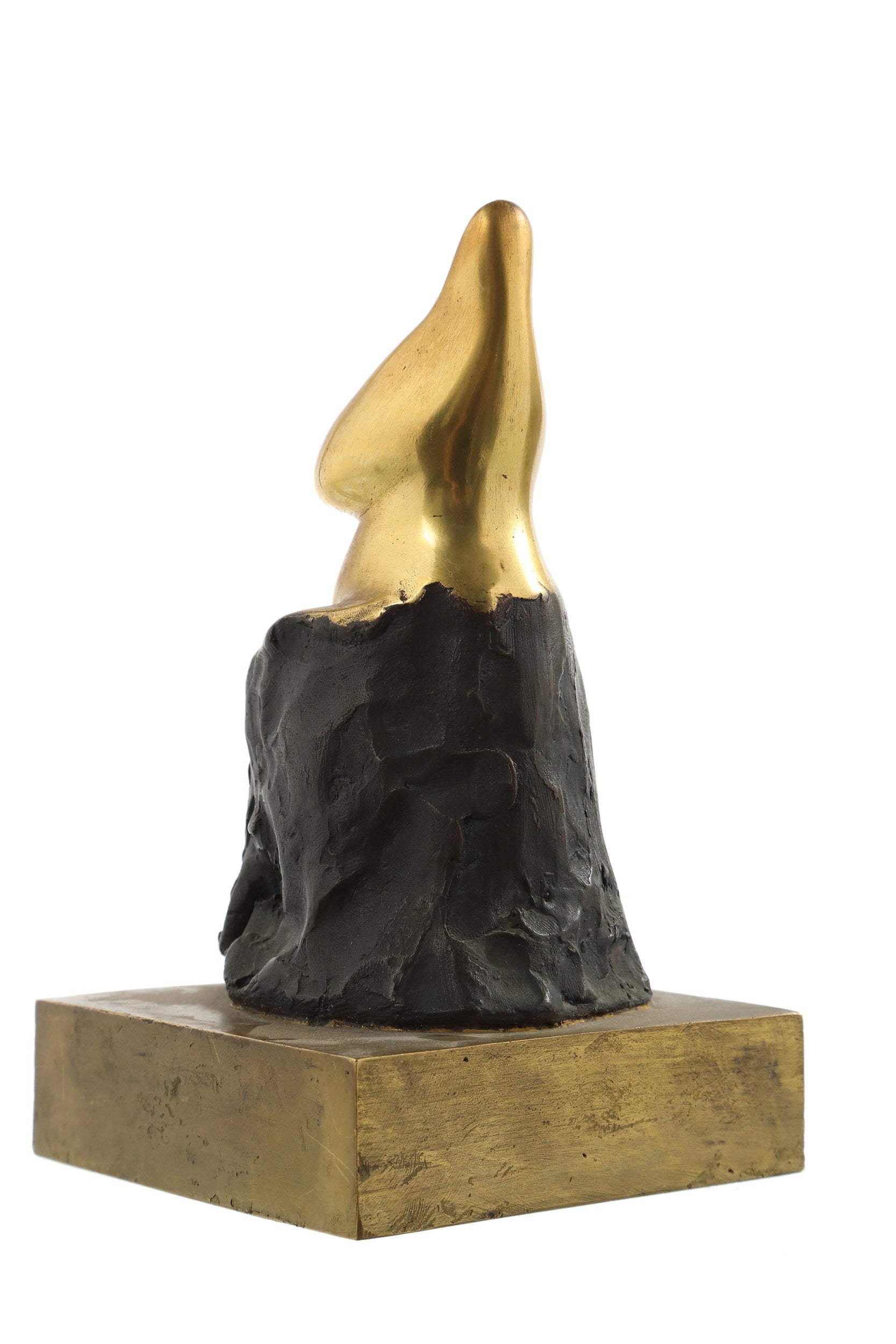 Anthropomorphic sculpture in gilt bronze