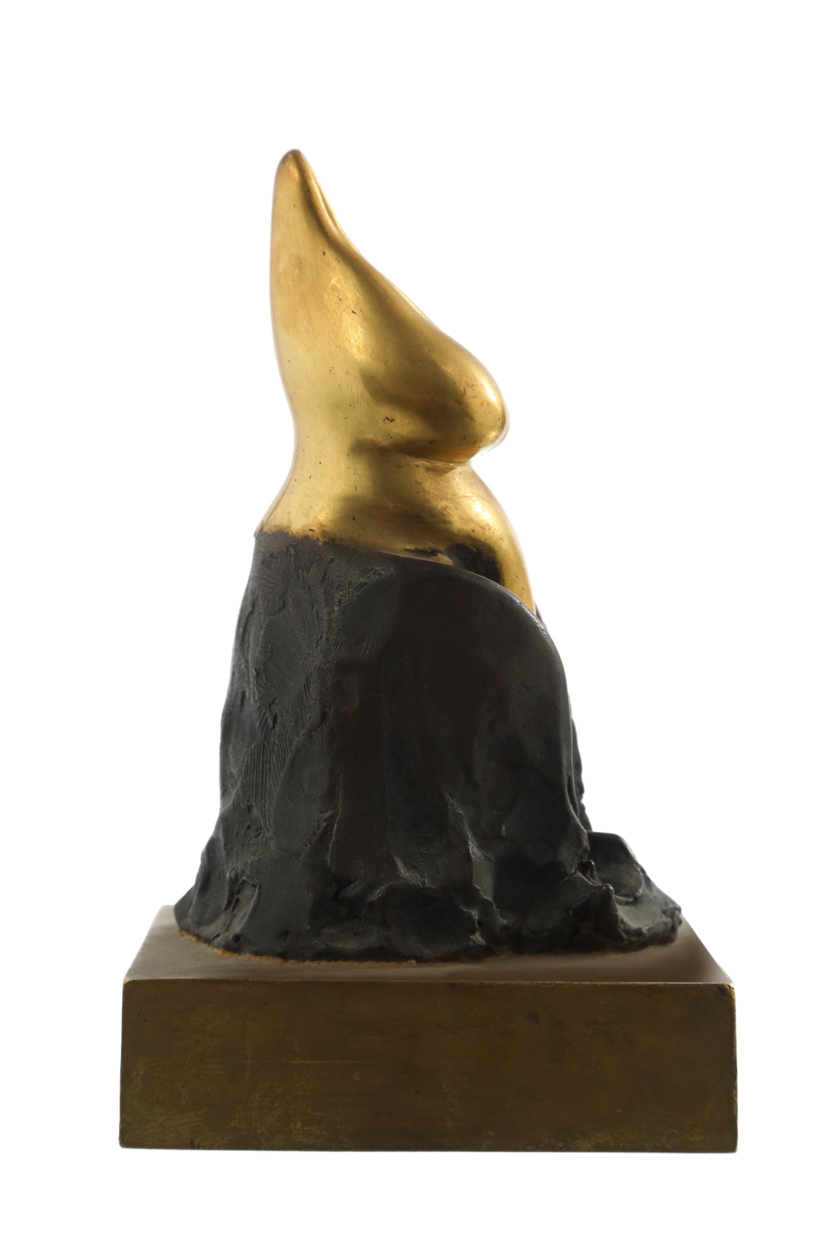 Anthropomorphic sculpture in gilt bronze