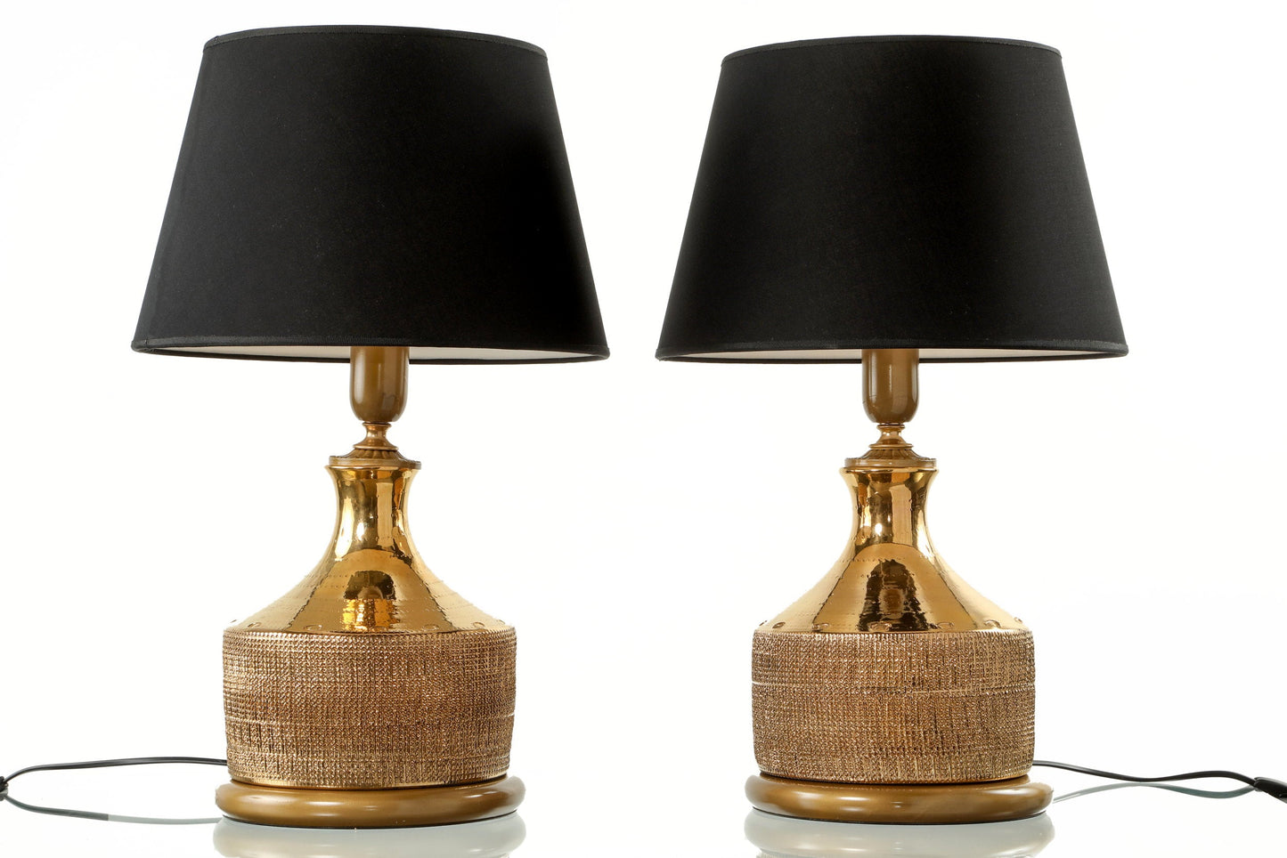 Pair of table lamps from the 70s in Florentine ceramic