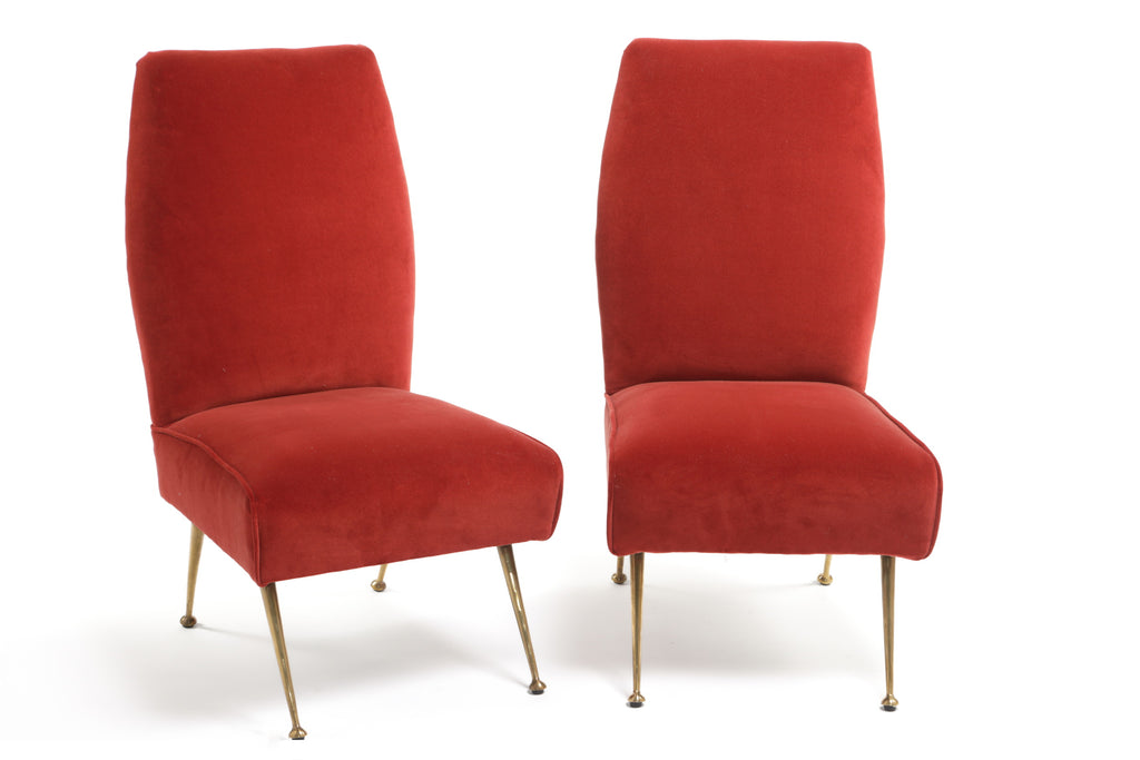 Pair of amaranth armchairs from the 60s reinterpreted triplef