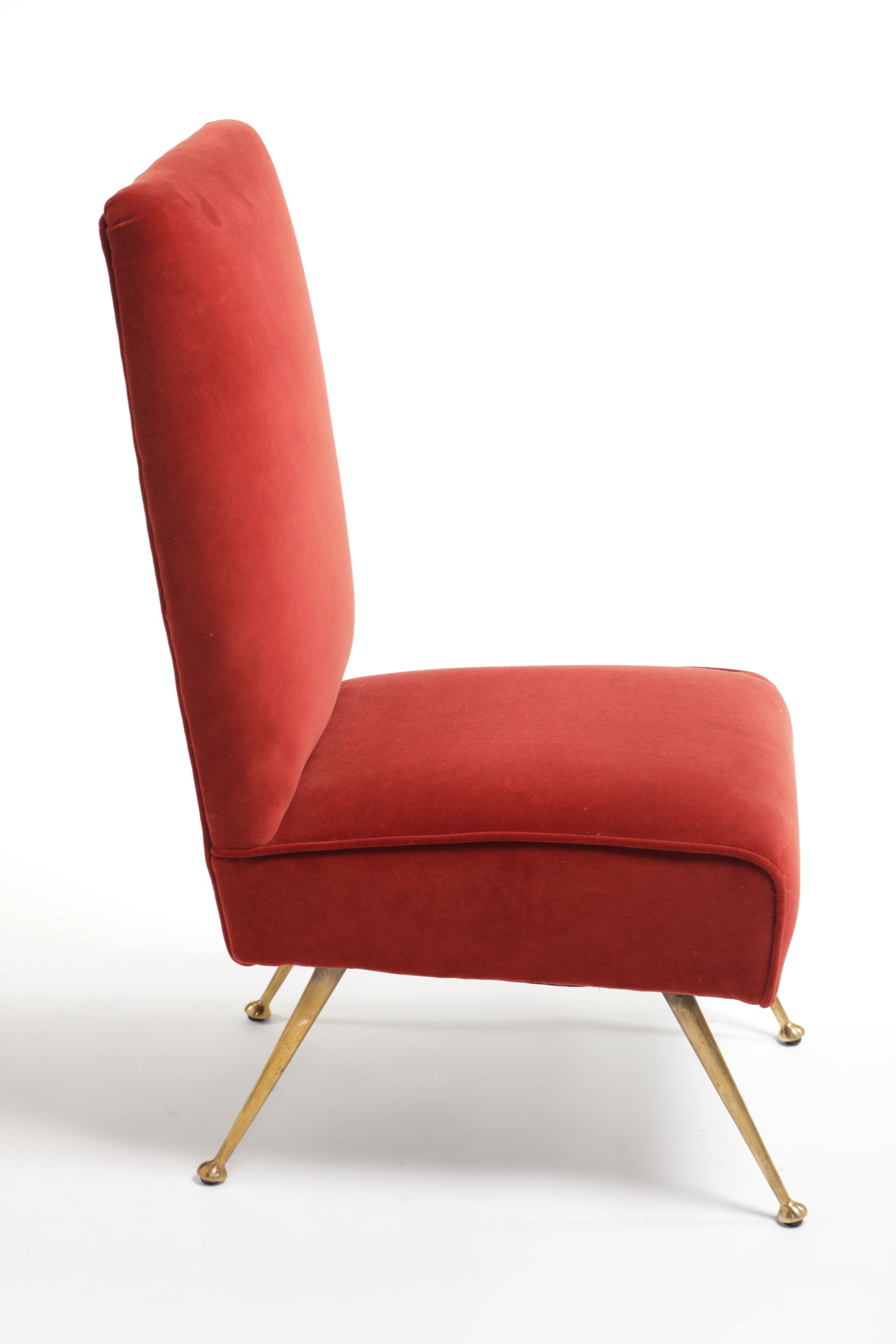 Pair of amaranth armchairs from the 60s reinterpreted triplef