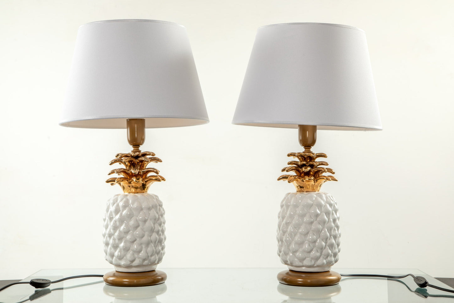 Pair of 70s pineapple table lamps