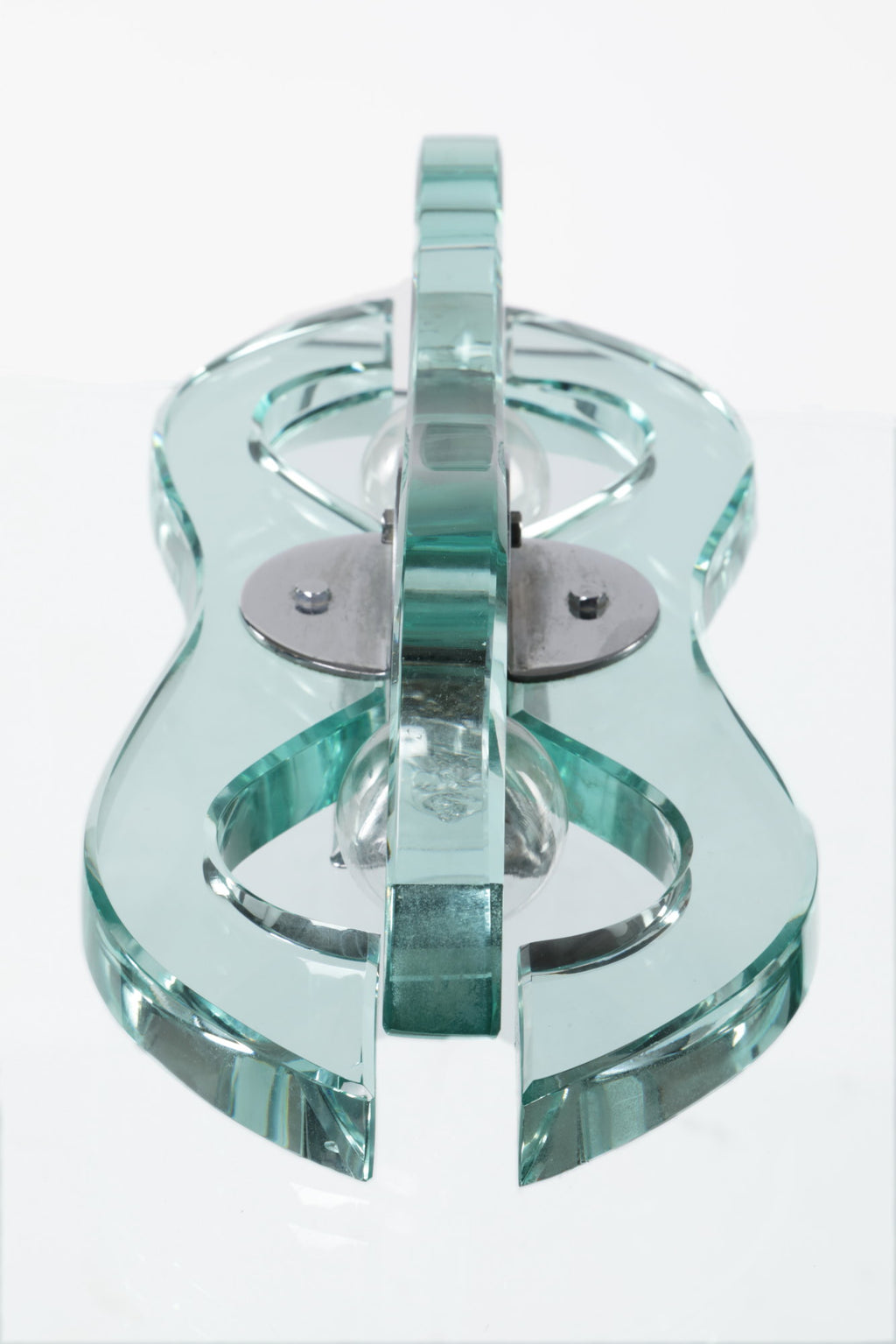 Pair of glass and steel sconces from the 70s