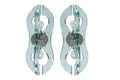 Pair of glass and steel sconces from the 70s