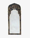 1950s black and gold Chinoiserie mirror