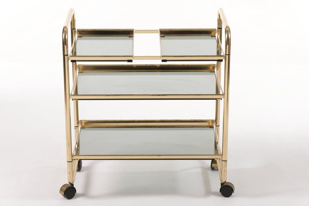 Brass trolley with removable trays 70s