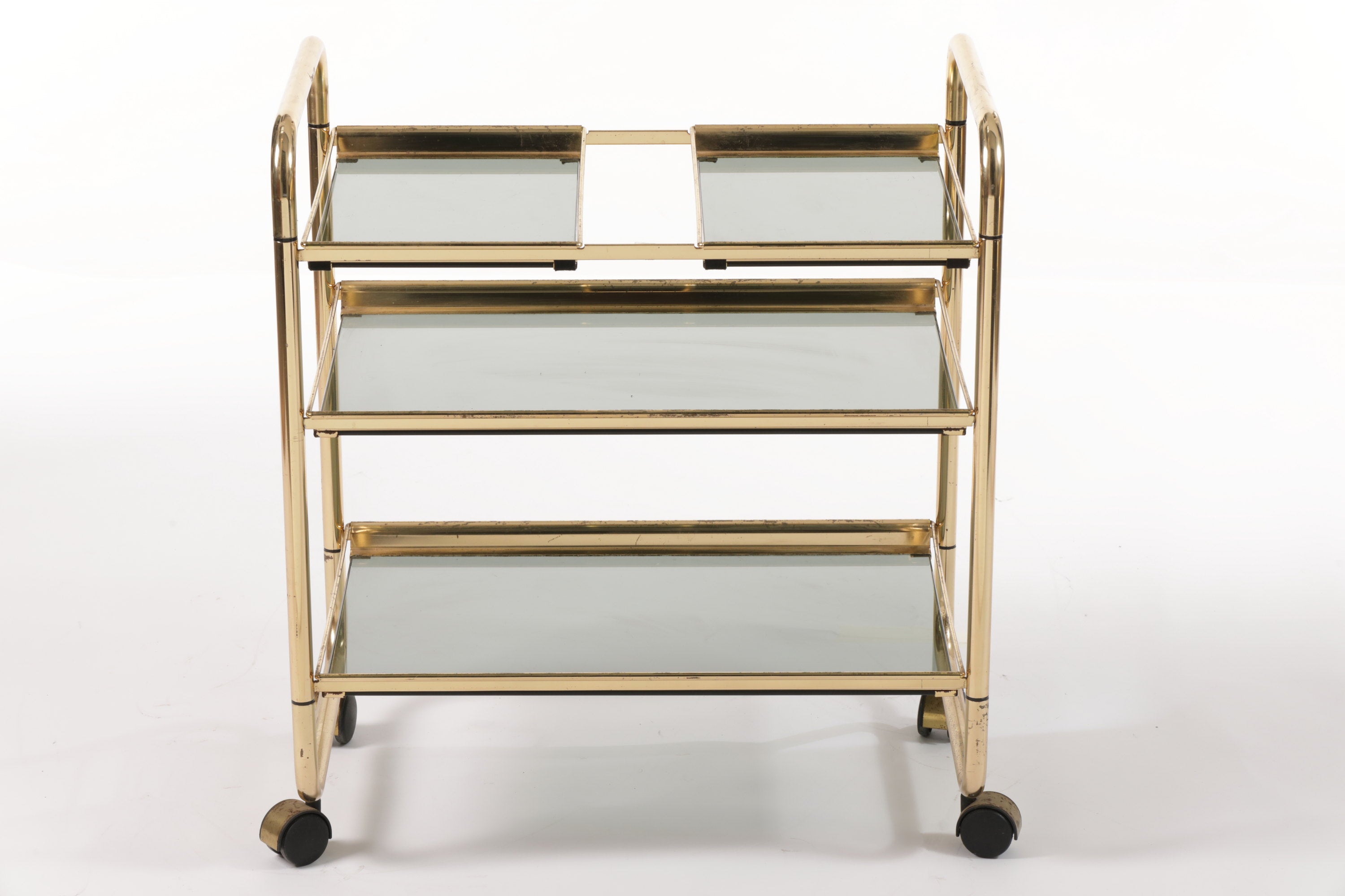 Brass trolley with removable trays 70s