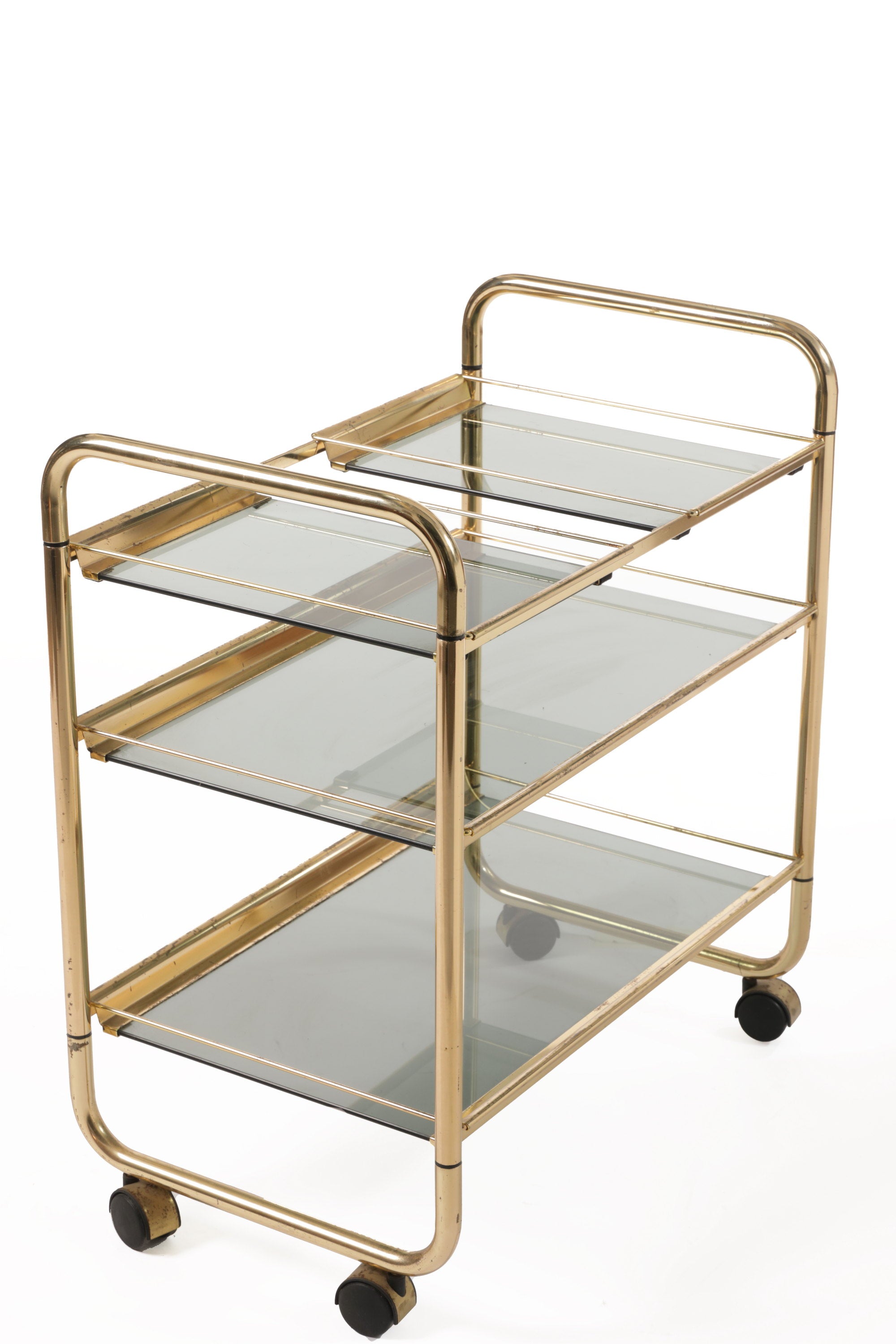 Brass trolley with removable trays 70s