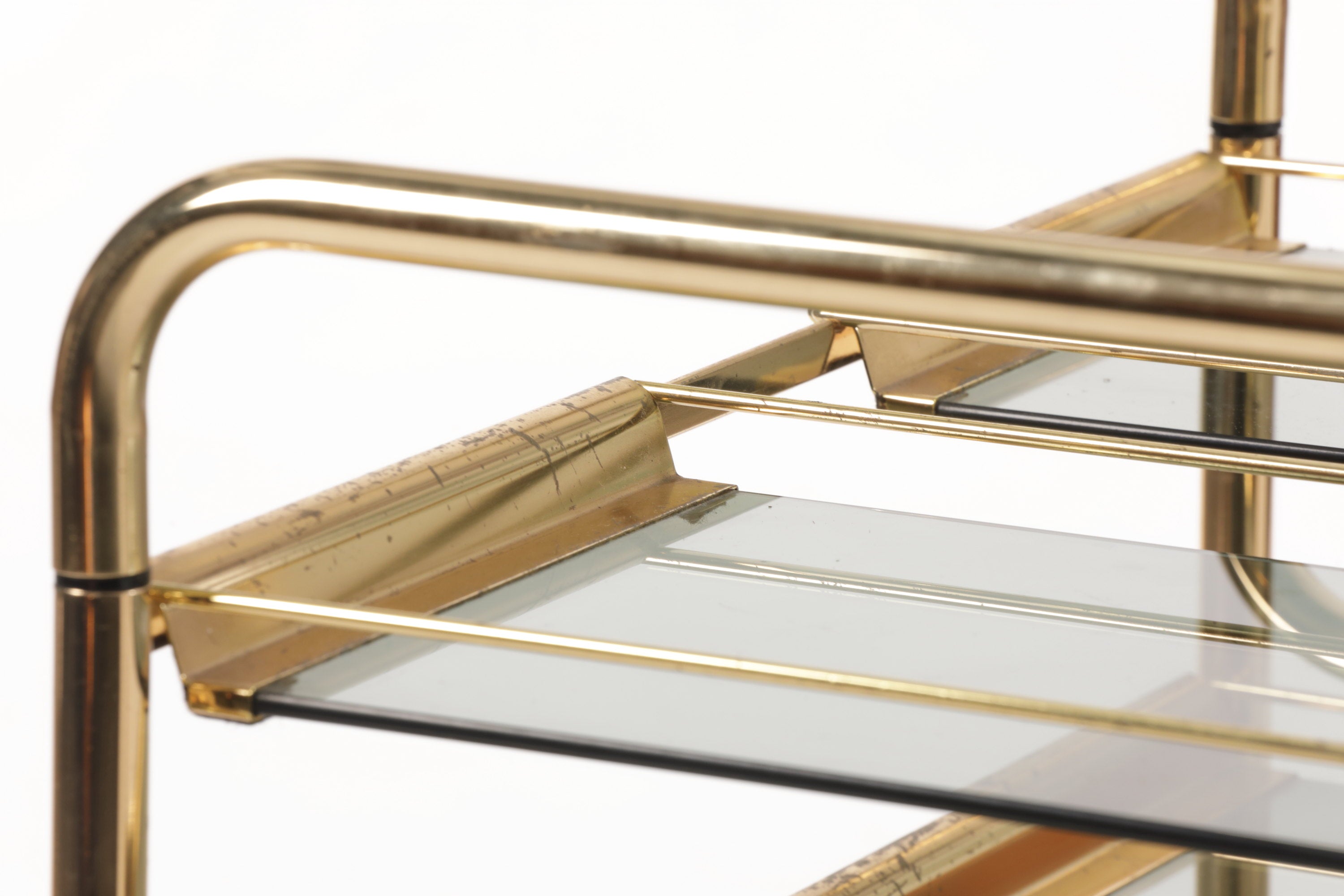 Brass trolley with removable trays 70s