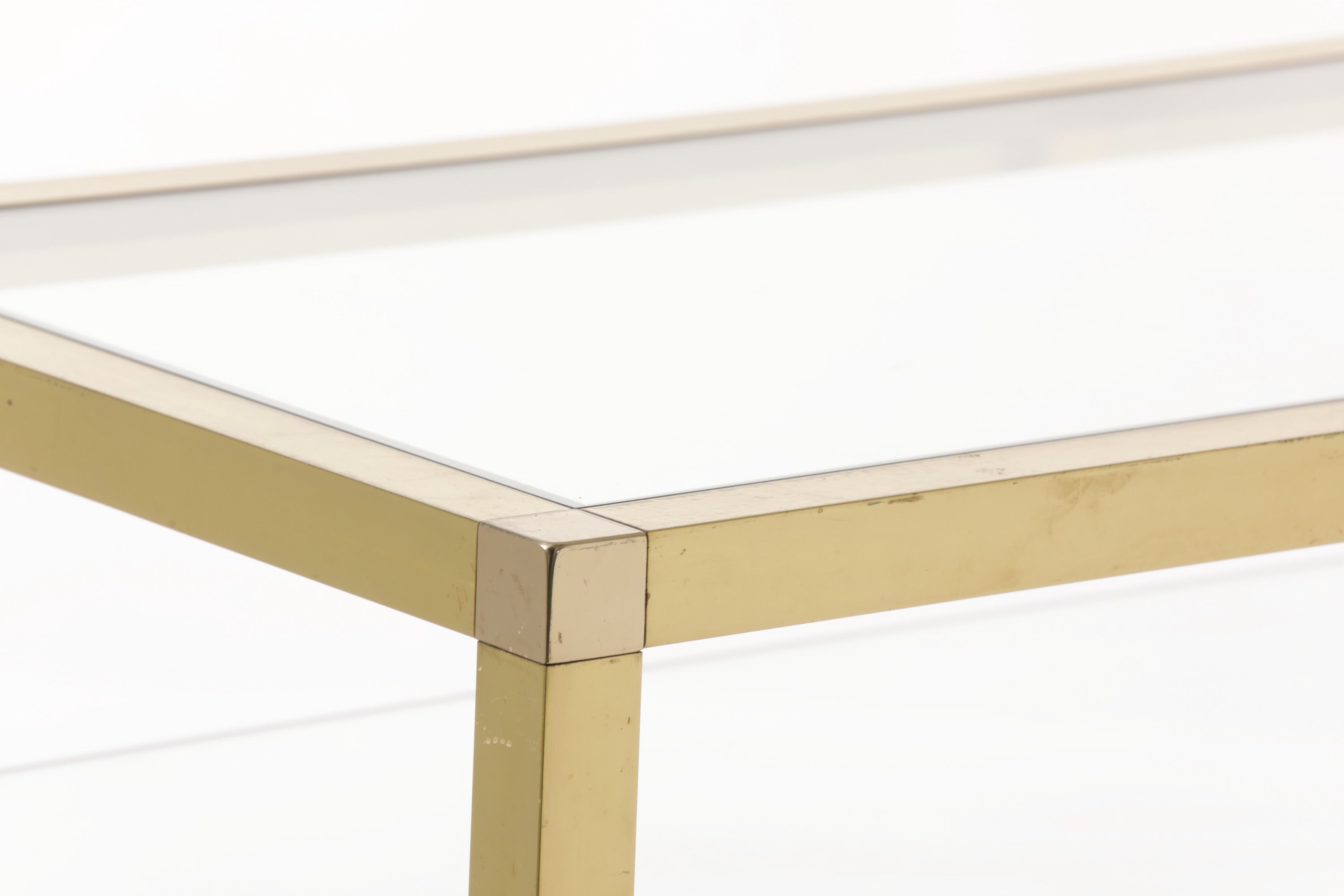 70's brass trolley with three shelves