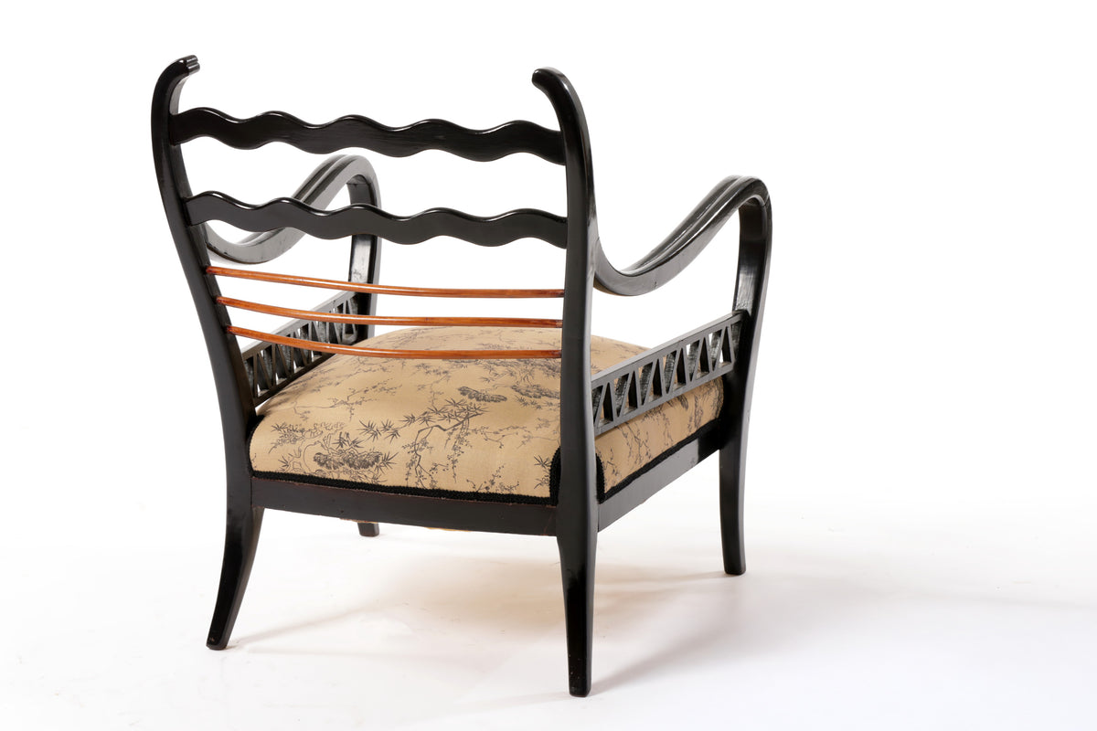 Pair of armchairs attributed to Paolo Buffa reinterpreted by triplef