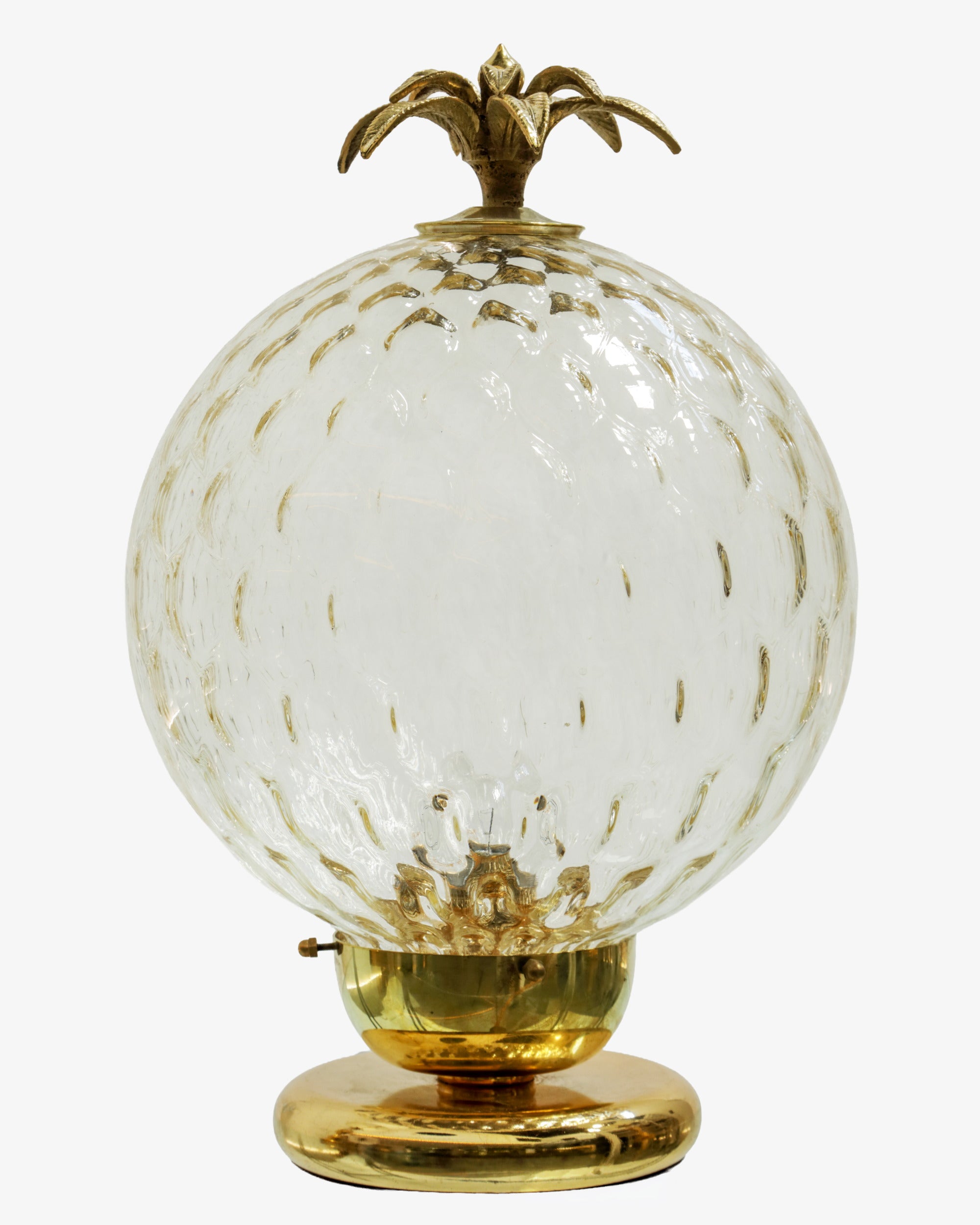 Lampada da tavolo ananas vetro ottone anni 70