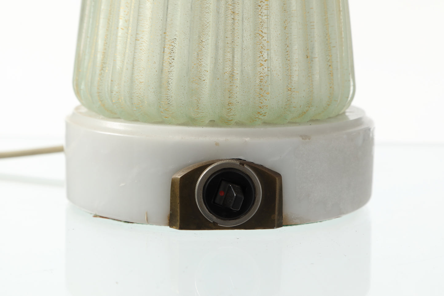Lampada da tavolo anni 60 Vetro di Murano base marmo