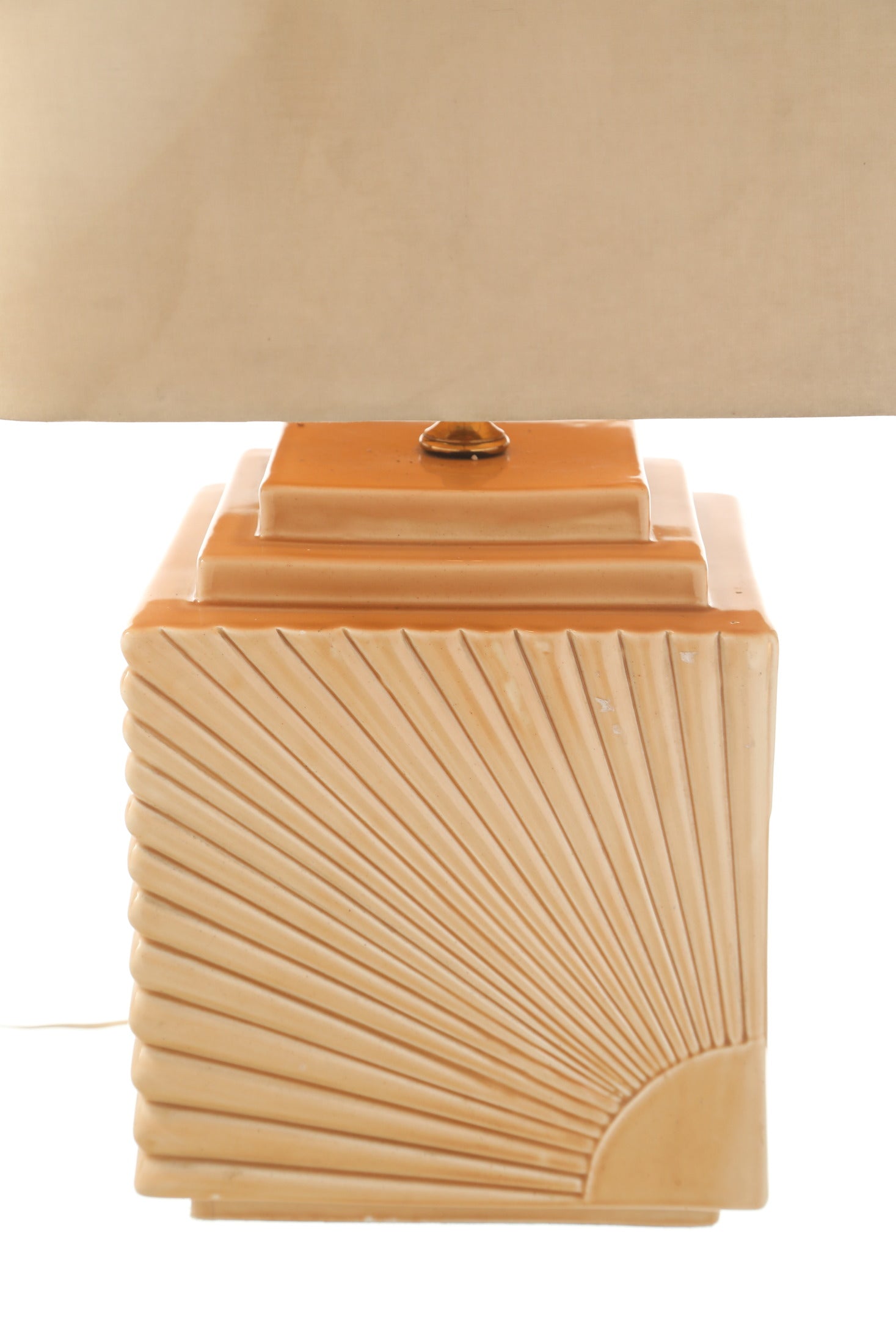 Orange ceramic table lamp from the 60s