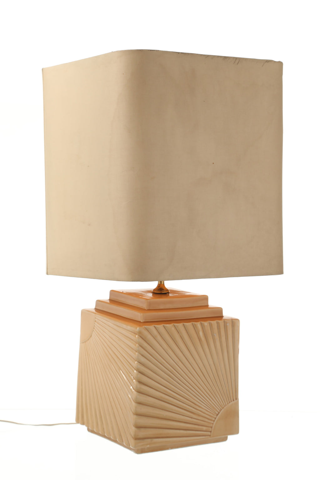 Lampada da tavolo ceramica arancione anni 60