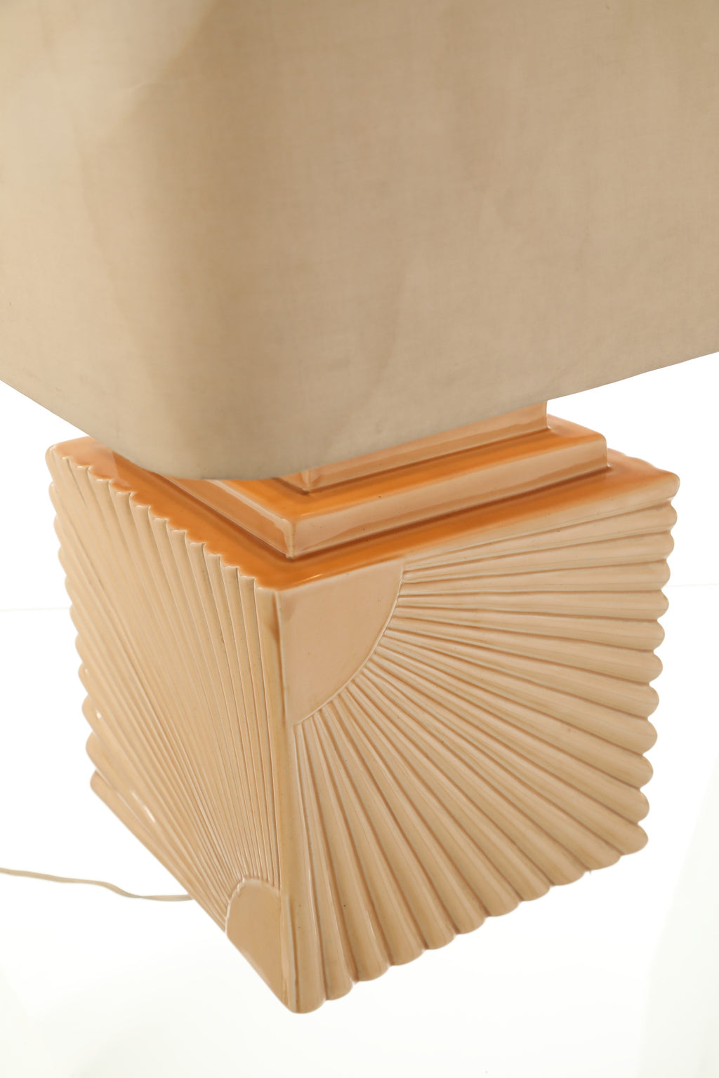 Lampada da tavolo ceramica arancione anni 60