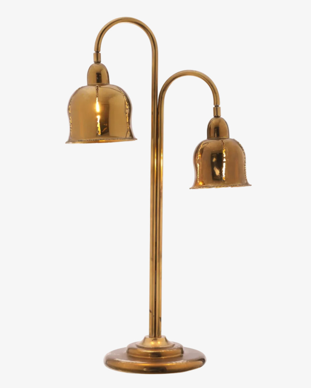 Lampada da tavolo ottone due luci anni 70
