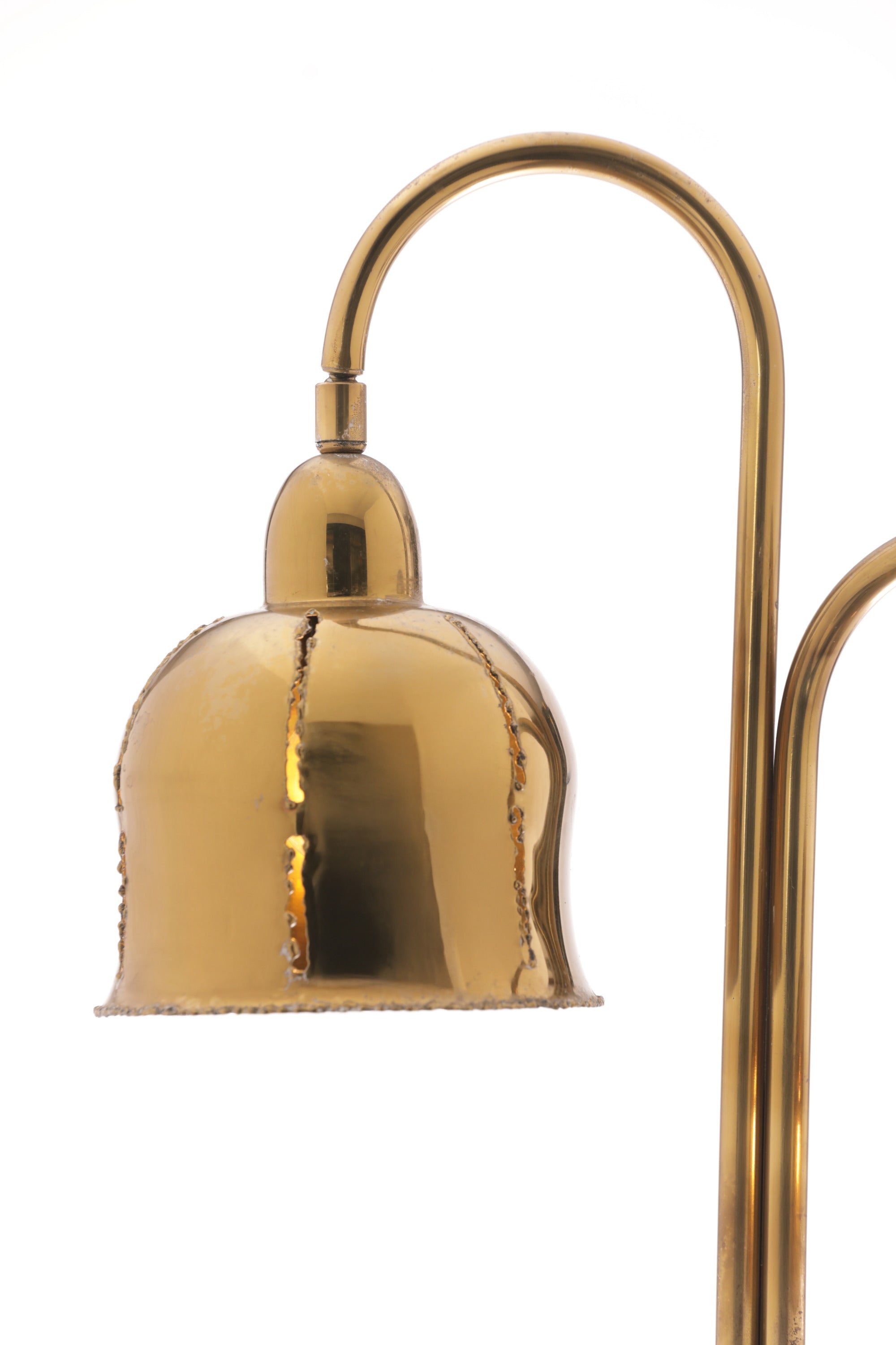 Lampada da tavolo ottone due luci anni 70
