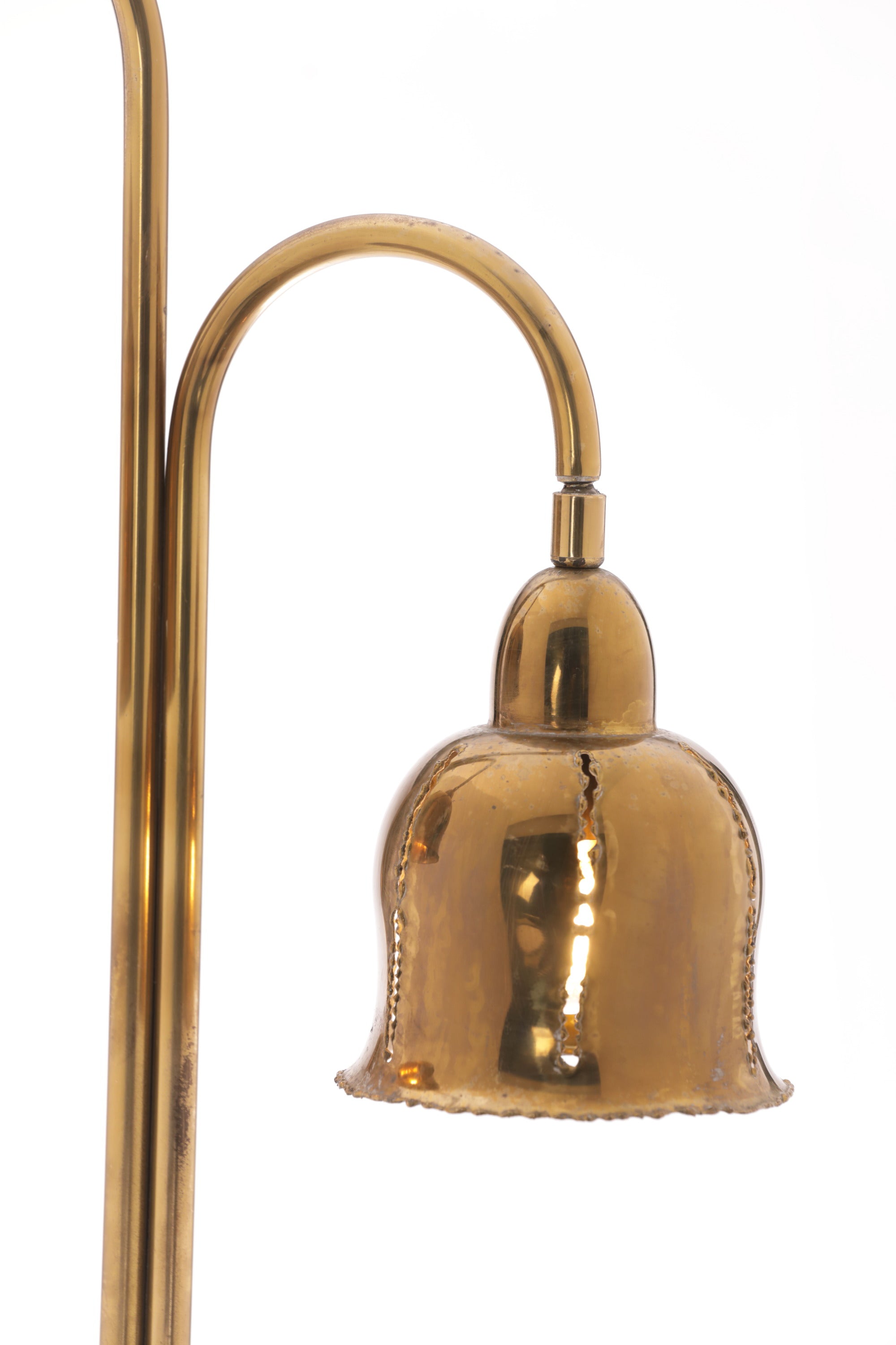 Lampada da tavolo ottone due luci anni 70