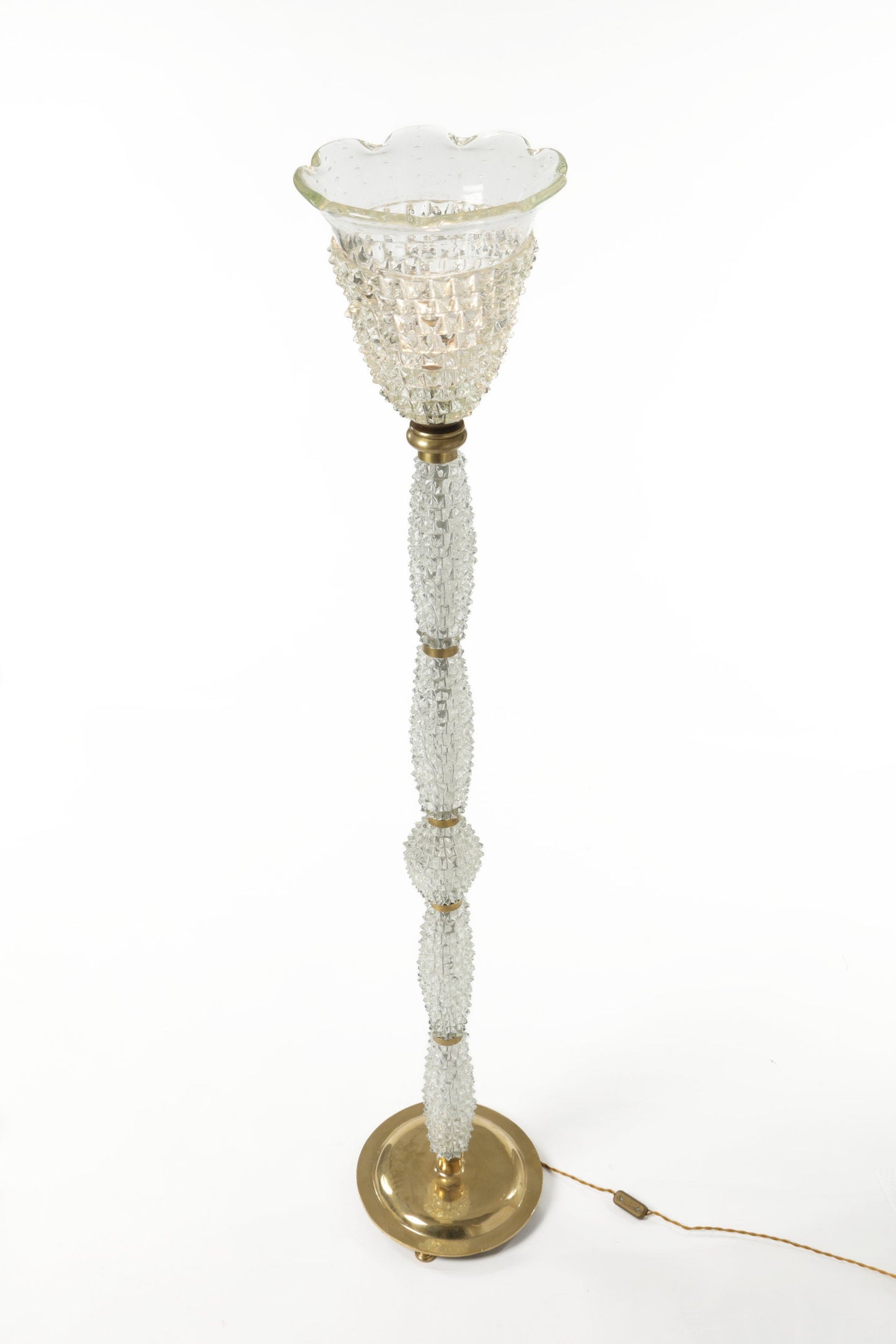 Barovier floor lamp in rostrated glass