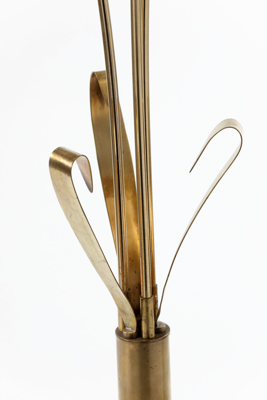 Lampada da terra fiore metallo e ottone anni 80
