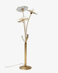 Lampada da terra fiore metallo e ottone anni 80