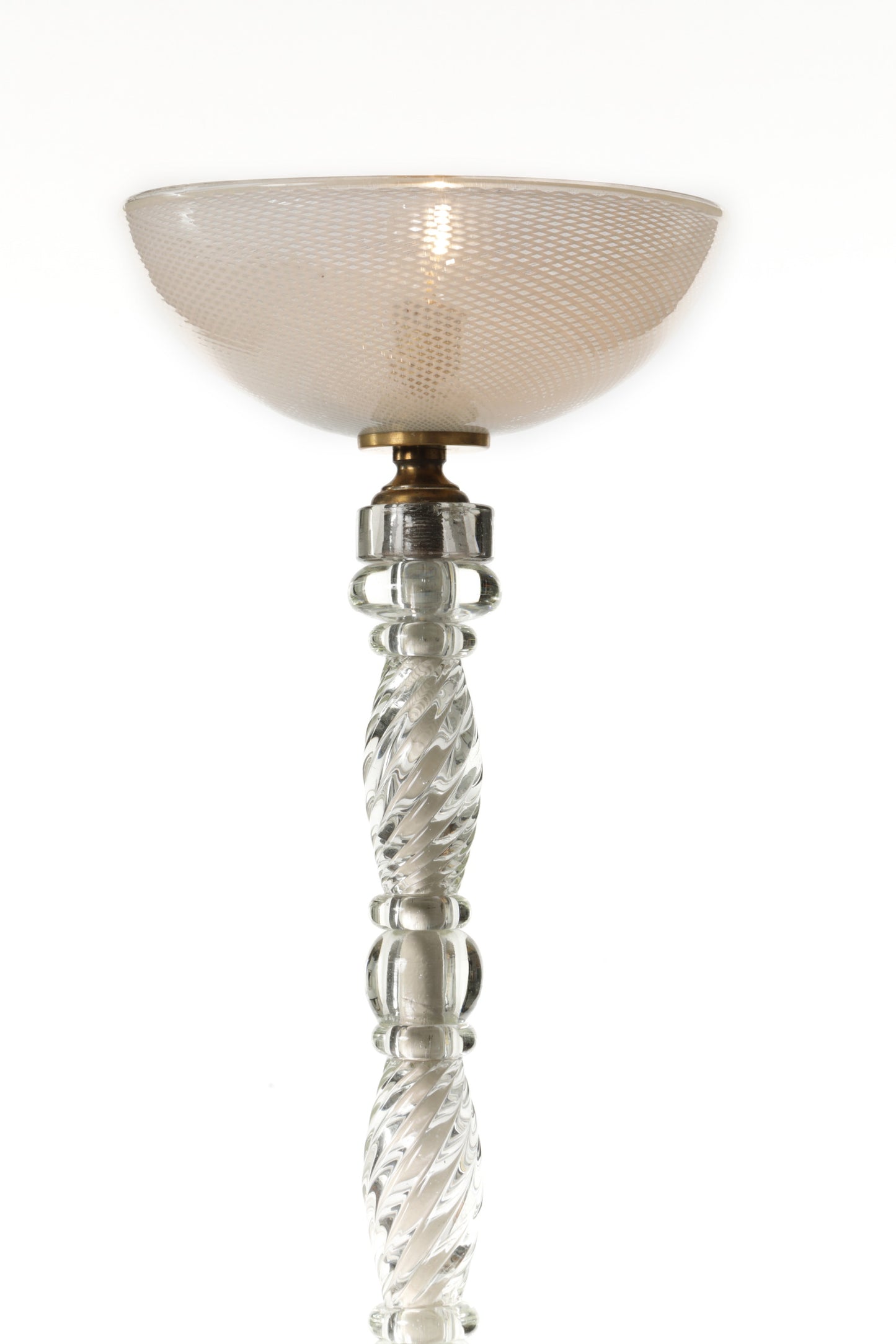 Reticello Murano glass floor lamp from the 1940s