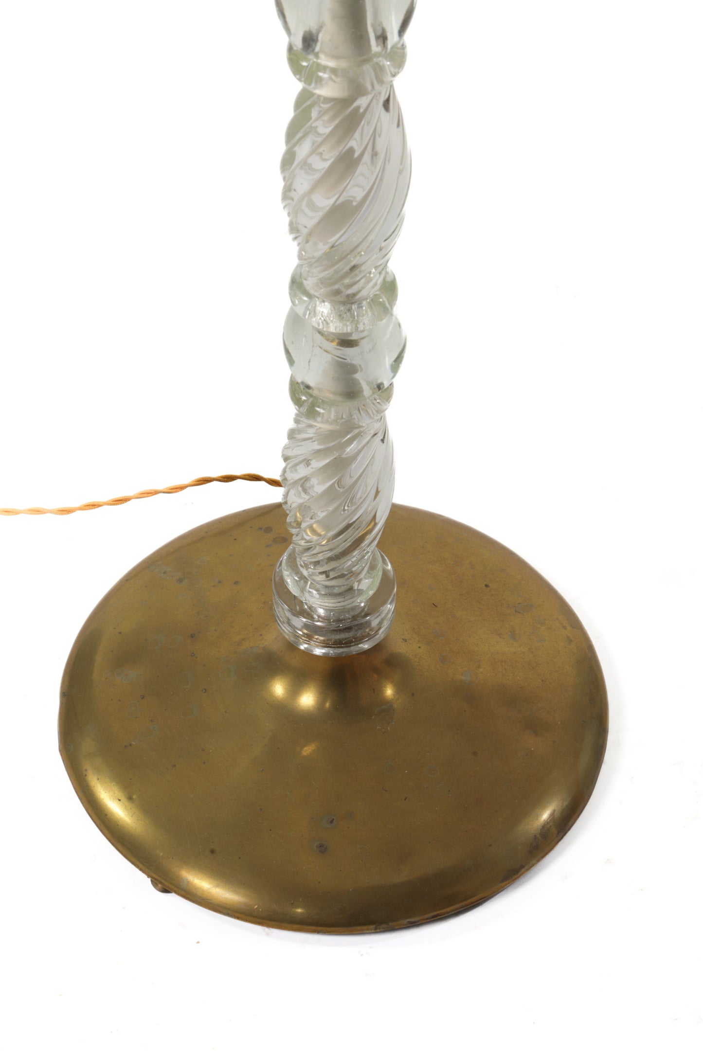 Reticello Murano glass floor lamp from the 1940s