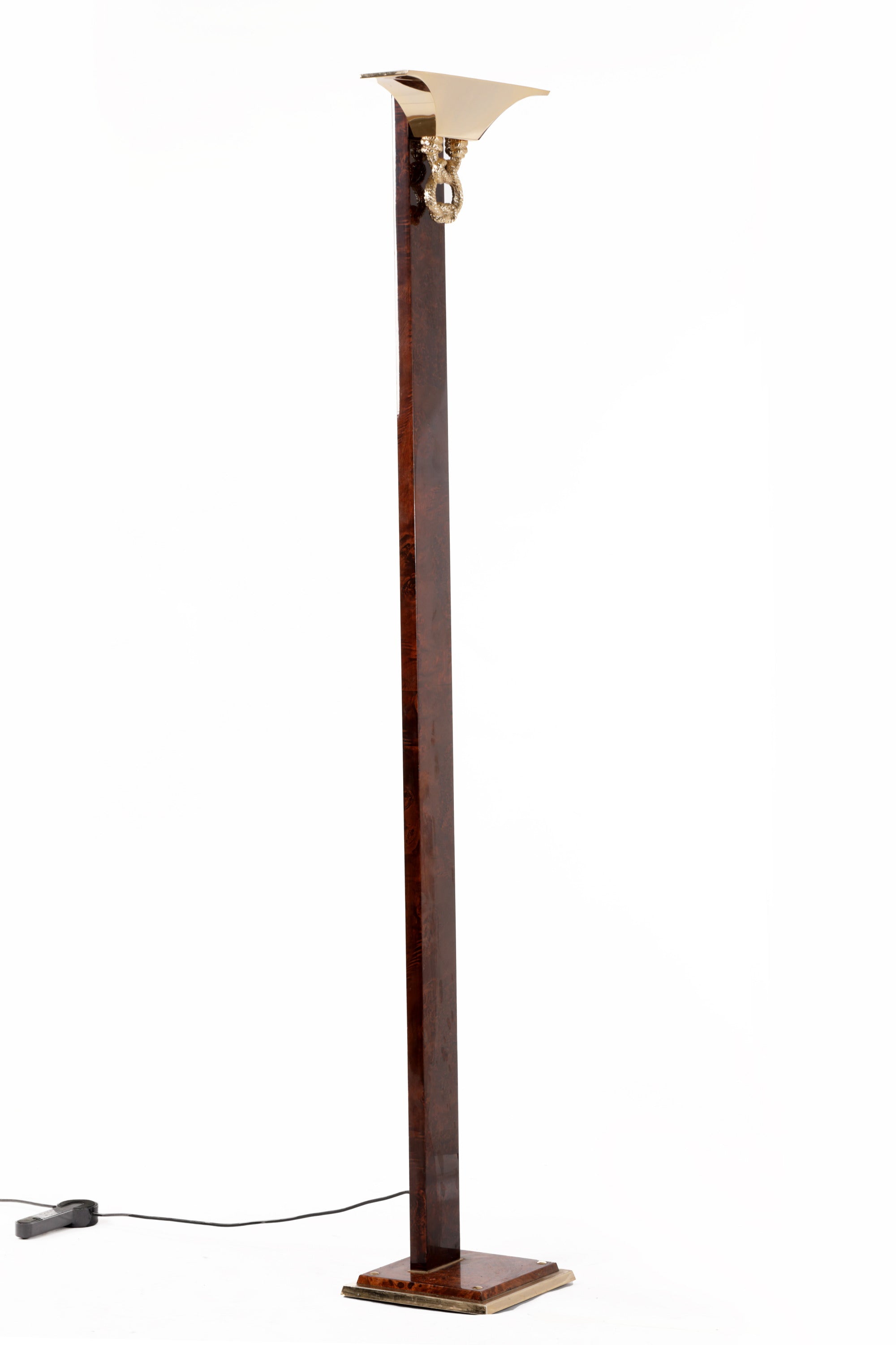 70's briar and brass lamp