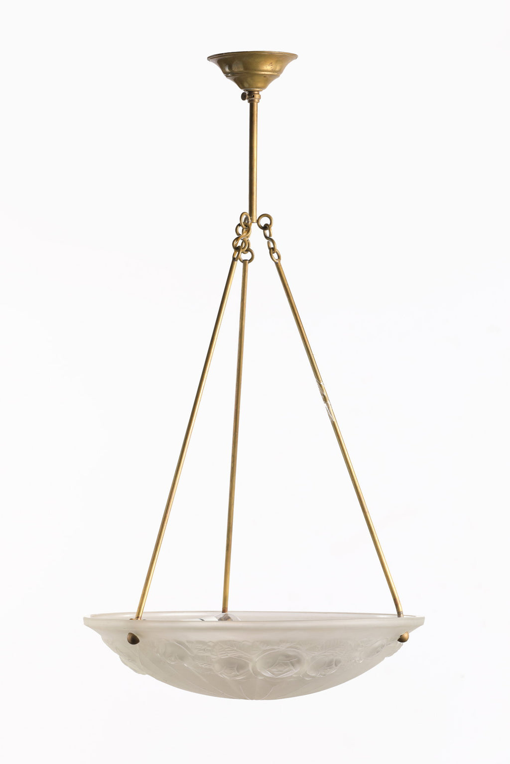 Art Deco white iced crystal chandelier