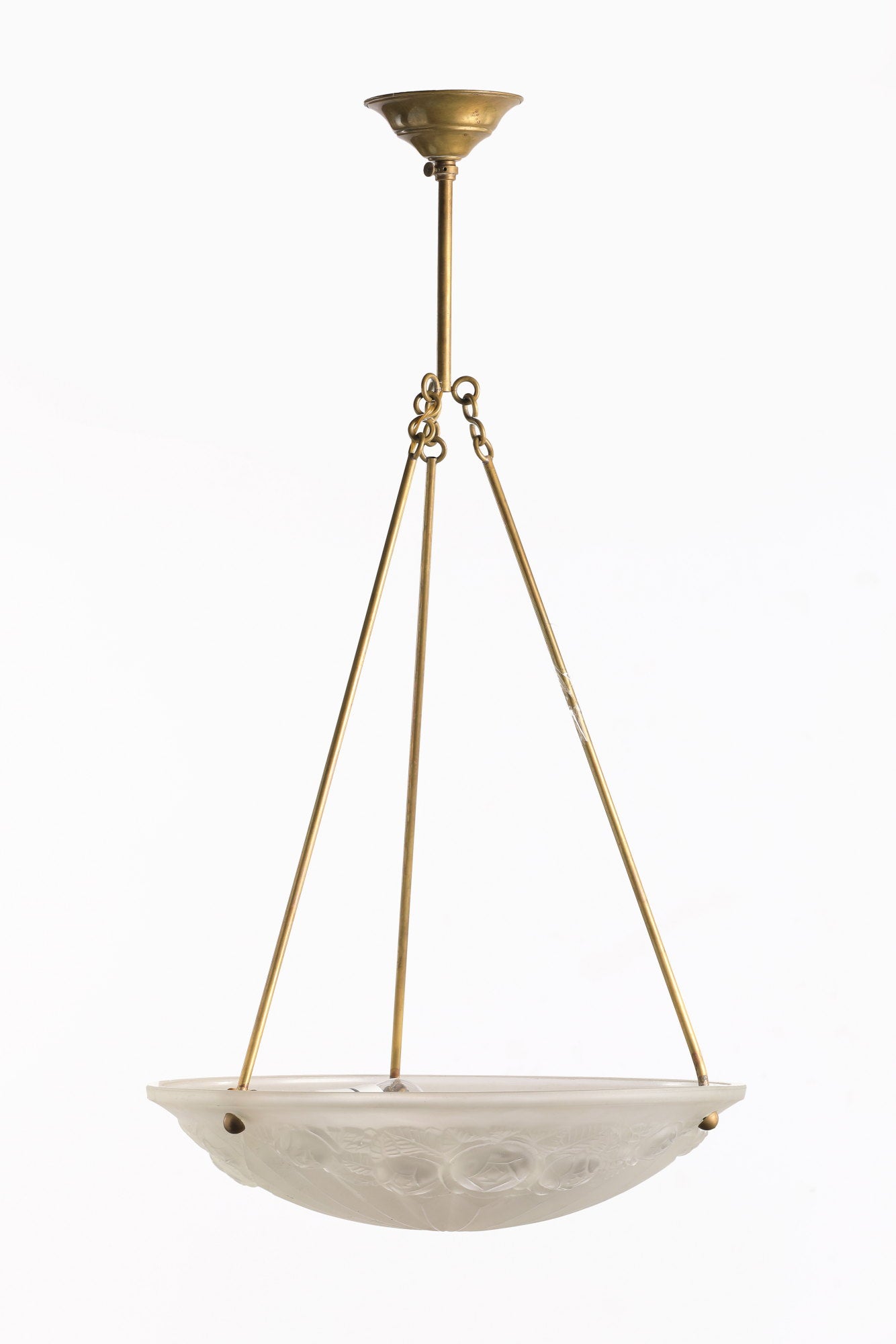 Art Deco white iced crystal chandelier