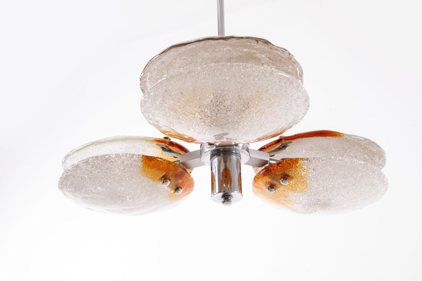 Murano chandelier in frozen glass from the 70s